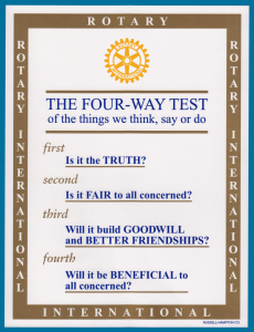 Rotarian 4 Way Test